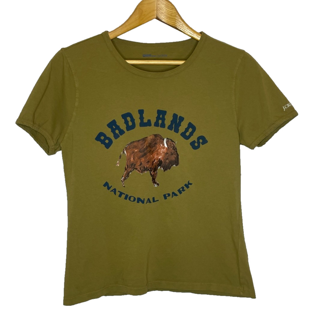 Women's Small J.Crew Badlands National Park Green Graphic Cotton T-Shirt